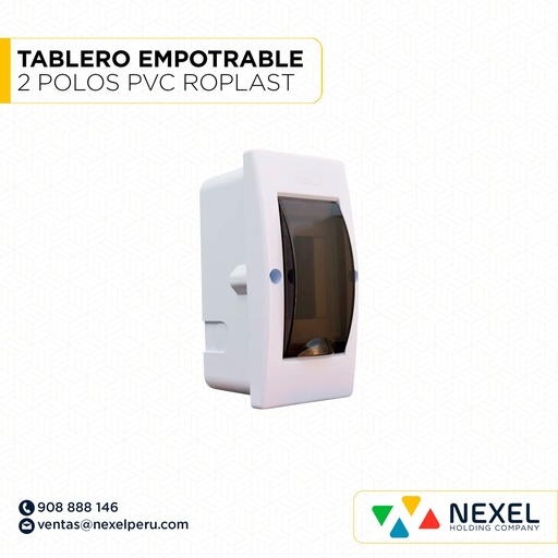 [D32761] TABLERO EMPOTRABLE 2 POLOS PVC ROPLAST