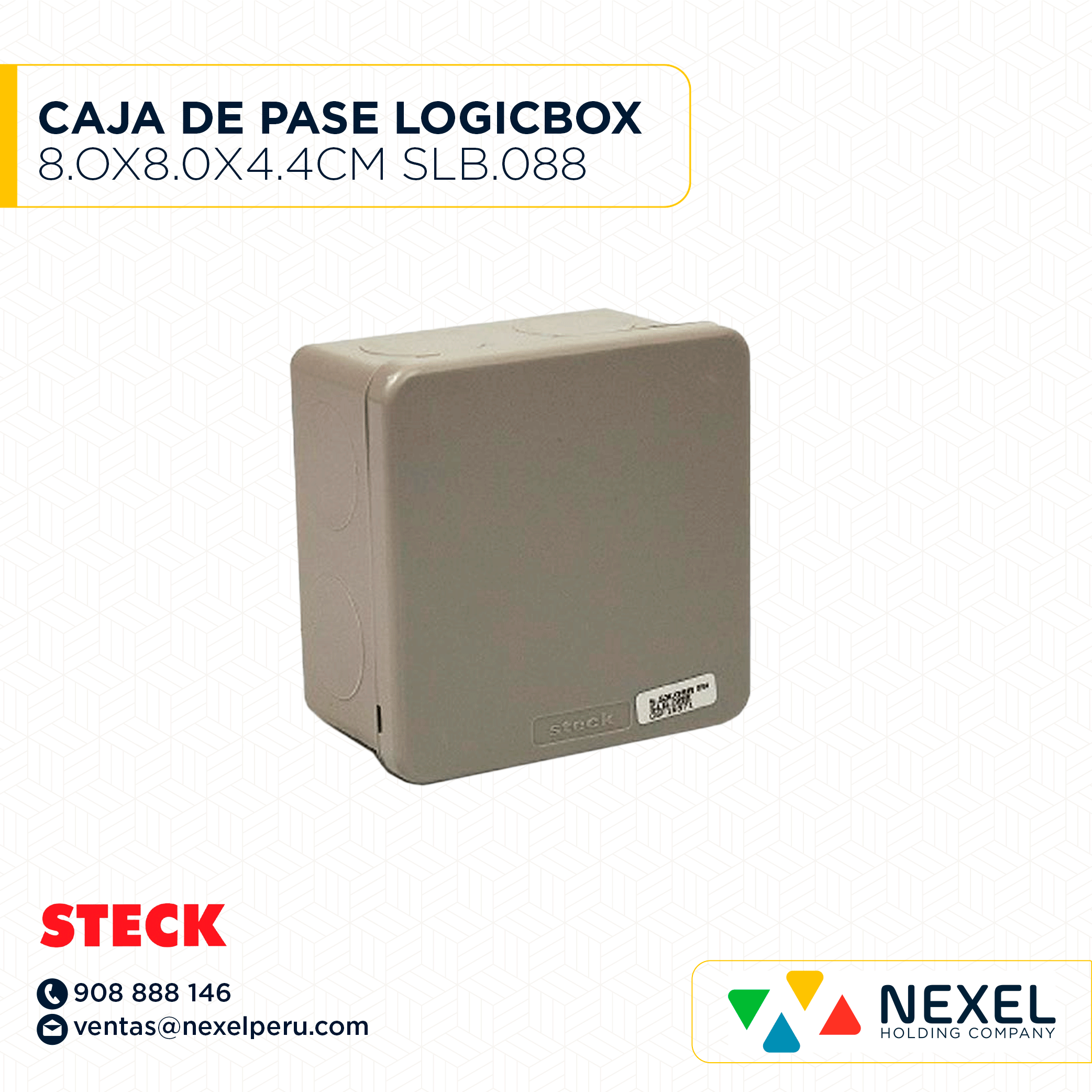 [D31346] CAJA DE PASE LOGICBOX IP55 8.0X8.0X4.4 CM SLB.088 STECK