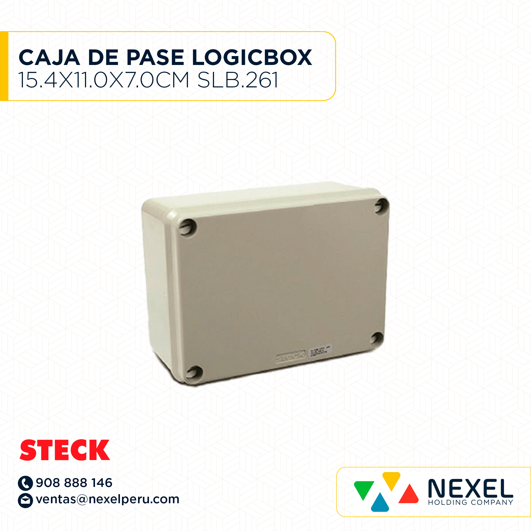 [D31338] CAJA DE PASE LOGICBOX IP55 15.4 X 11.0 X 7.0 CM / SLB.261 STECK