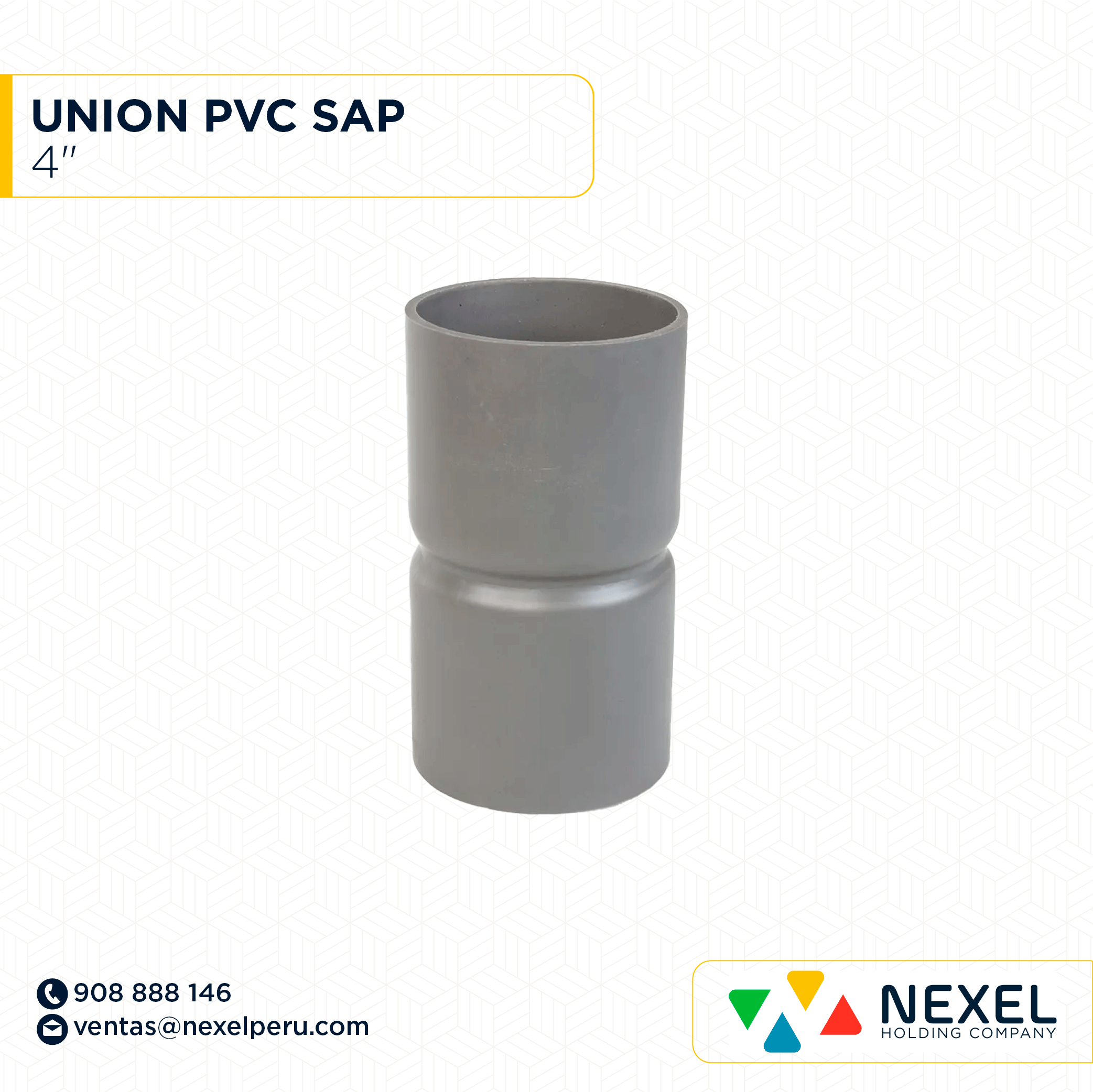 [B83292] UNION PVC SAP 4" STANDARD