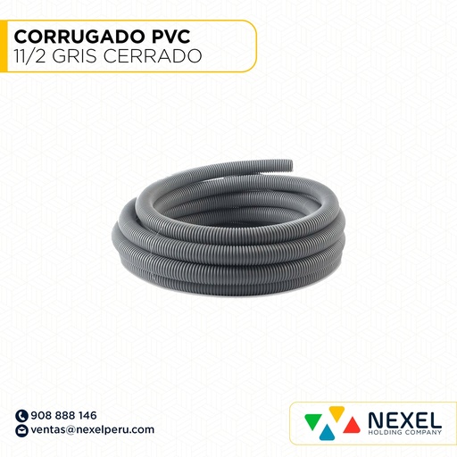 [B62947] CORRUGADO PVC DE 11/2 GRIS CERRADO STANDARD