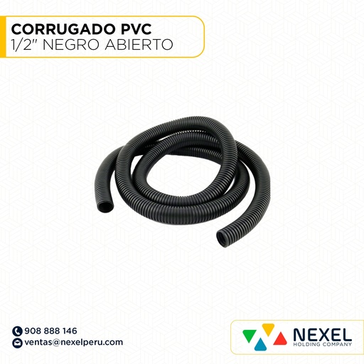 [B62945] CORRUGADO PVC DE 1/2" NEGRO ABIERTO STANDARD