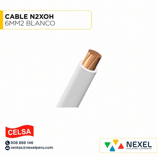 [A26160] CABLE N2XOH 6MM2 BLANCO CELSA