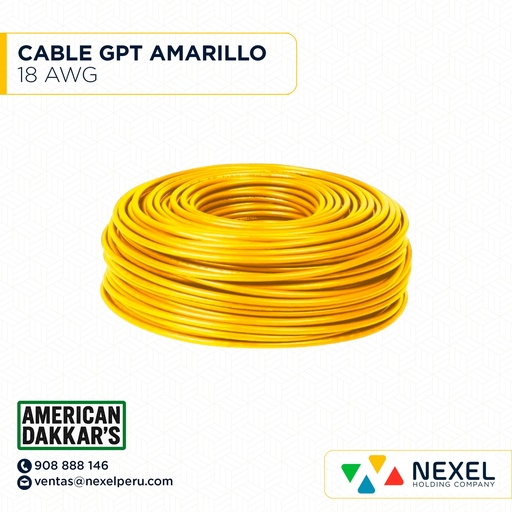 [A14694] CABLE GPT 18 AWG AMARILLO AMERIKAN DAKAR´S
