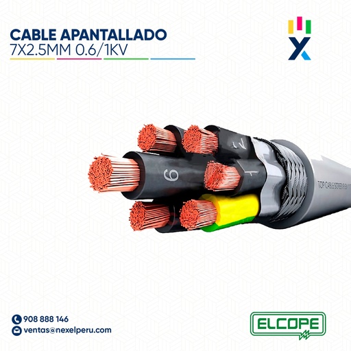 [A44460] CABLE APANTALLADO NYSY 7X2.5MM 0.6/1KV ELCOPE