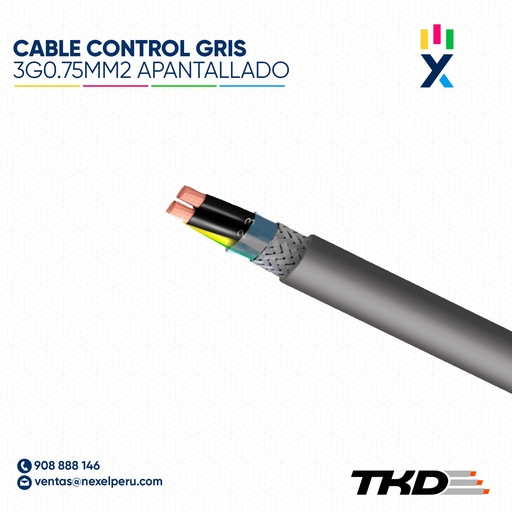 [A44204] CABLE CONTROL APANTALLADO 3G0.75MM2 ÖPVC-JZ/OZ TKD KABEL