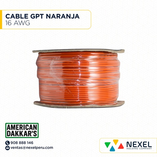 [A13556] CABLE GPT 16AWG NARANJA DAKKAR`S