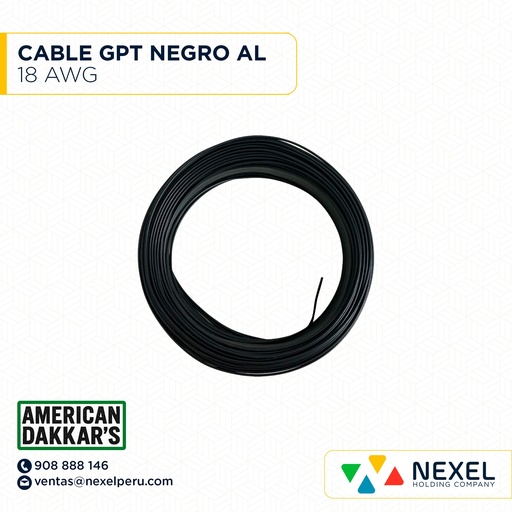 [A13545-O] OUT- CABLE GPT 18AWG NEGRO AL DAKKAR`S