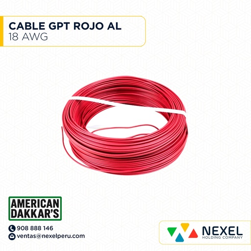 [A13544-O] OUT- CABLE GPT 18AWG ROJO AL DAKKAR`S