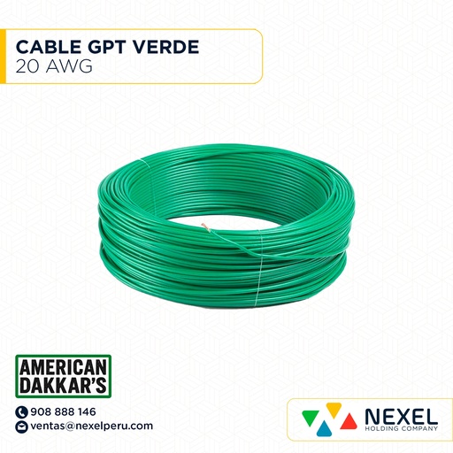 [A13538-1] CABLE GPT 20AWG VERDE DAKKAR`S