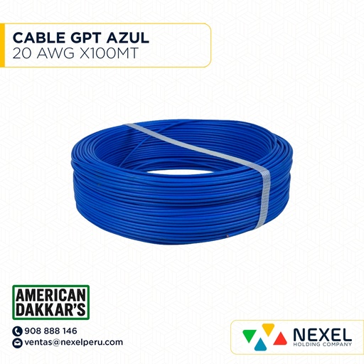 [A13536-O] OUT- CABLE GPT 20AWG AZUL DAKKAR`S X100MT