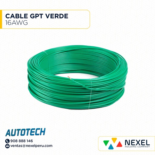 [A13535-3-O] OUT- CABLE GPT 16AWG VERDE AUTOTECH