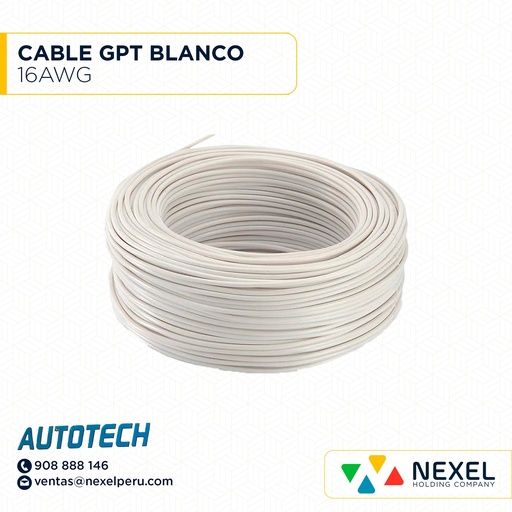 [A13526-1-O] OUT- CABLE GPT 16AWG BLANCO AUTOTECH