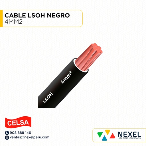[A12887] CABLE LSOH 4MM2 NEGRO CELSA