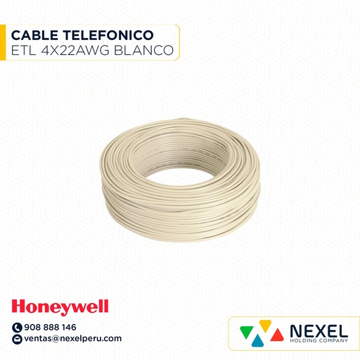 [A62882] CABLE TELEFONICO ETL CLASE 2 4X22AWG HONEYWELL