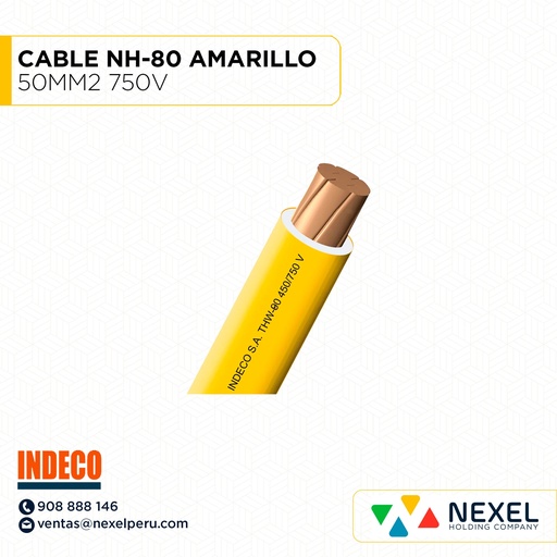 [A12872] CABLE NH-80 750V 4MM2 AMARILLO INDECO