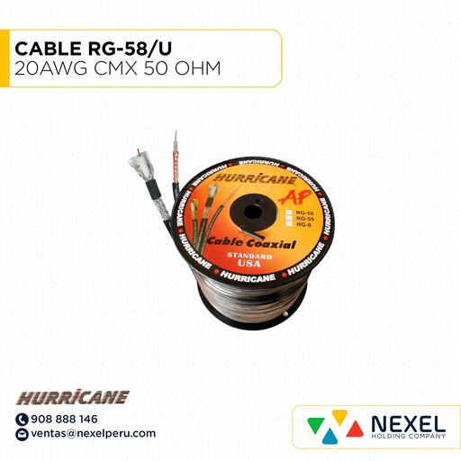 [A62866] CABLE RG-58/U 20AWG CMX 50 OHM HURRICANE