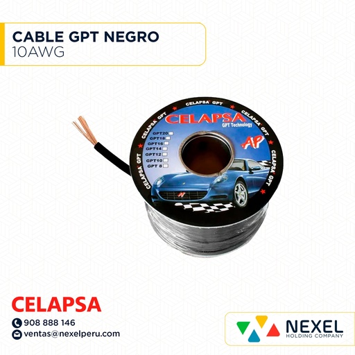 [A12839-4] CABLE GPT 10AWG NEGRO CELAPSA