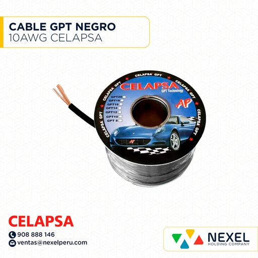 [A12839-3-O] OUT- CABLE GPT 10AWG NEGRO CELAPSA