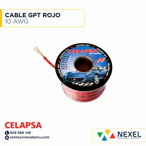 [A12836-5] CABLE GPT 10AWG ROJO CELAPSA