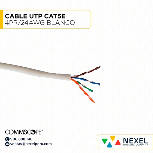 [A62583-1] CABLE UTP CAT5E 4PR/24AWG BLANCO COMMSCOPE