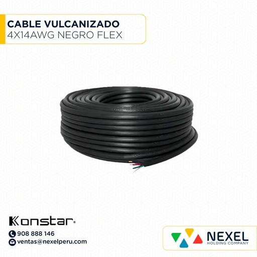 [A22559-2] CABLE VULCANIZADO CONTROL FLEXIBLE 4X14AWG NEGRO KONSTAR