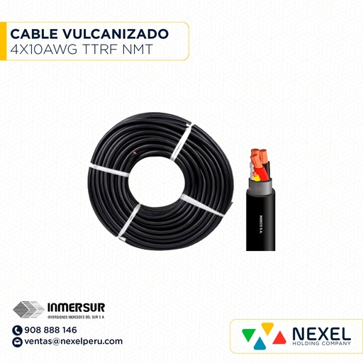 [A22535] CABLE VULCANIZADO TTRF NMT 4X10AWG NEGRO INMERSUR