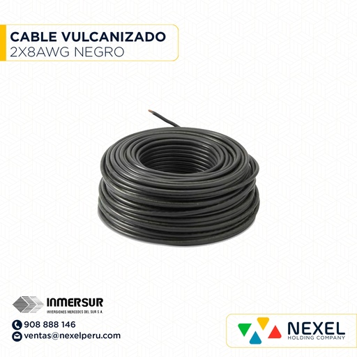 [A22529] CABLE VULCANIZADO 3X8AWG NEGRO INMERSUR