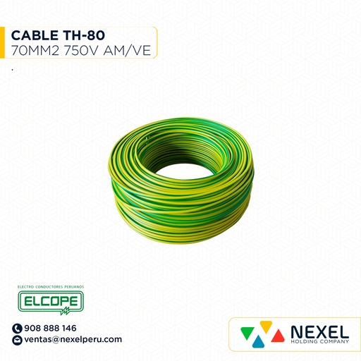 [A12429-1] CABLE TW-80 70MM2 450/750V AMARILLO ELCOPE