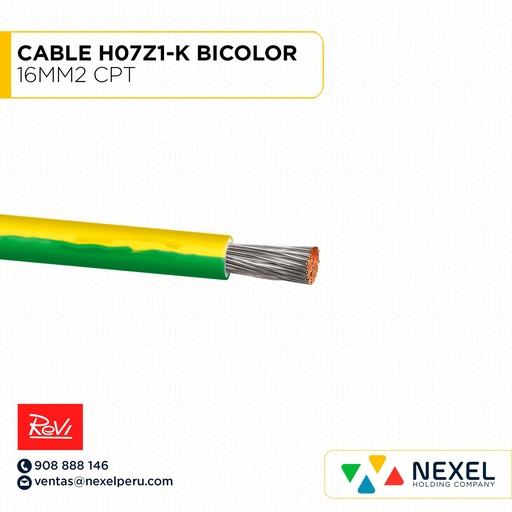 [A11695] CABLE H07Z1-K 16MM2 AMARILLO VERDE (BICOLOR) CPT REVI