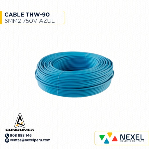 [A11678] CABLE TIPO NH-80 6MM2 450/750V AZUL CONDUMEX