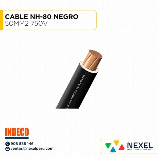 [A11676] CABLE NH-80 50MM2 750V NEGRO INDECO