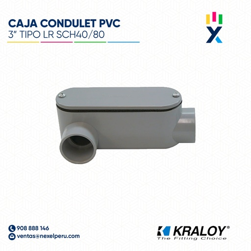 [B743656] CAJA CONDULET PVC OVALADA TIPO LR SCH40/80 3" (75MM) UL651 KRALOY