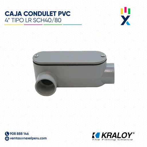 [B743657] CAJA CONDULET PVC OVALADA TIPO LR SCH40/80 4" (100MM) UL651 KRALOY