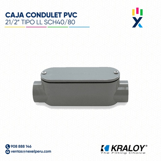 [B743671] CAJA CONDULET PVC OVALADA TIPO C SCH40/80 21/2" (62MM) UL651 KRALOY