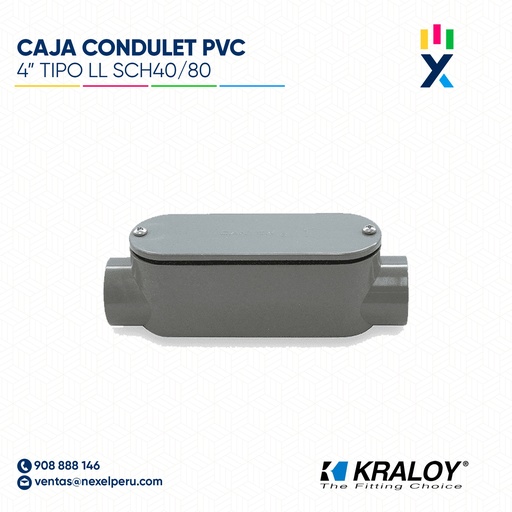 [B743673] CAJA CONDULET PVC OVALADA TIPO C SCH40/80 4" (100MM) UL651 KRALOY
