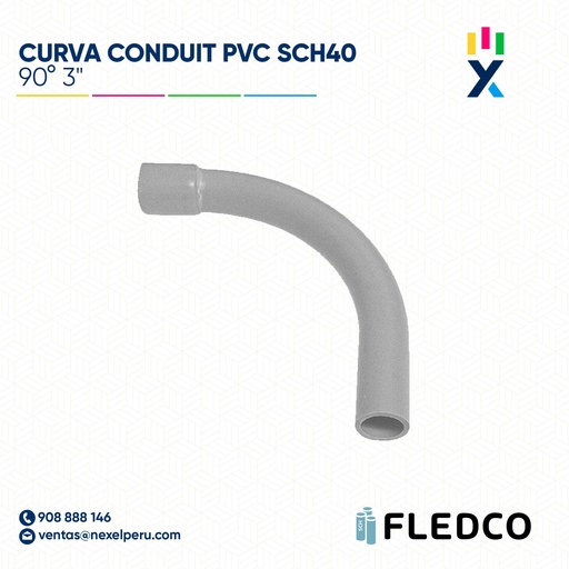 [B743531] CURVA CONDUIT PVC 90° SCH40 3" XTR. BELL FLEDCO