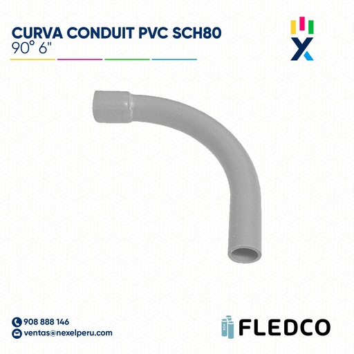 [B743553] CURVA CONDUIT PVC 90° SCH80 6" XTR. BELL FLEDCO