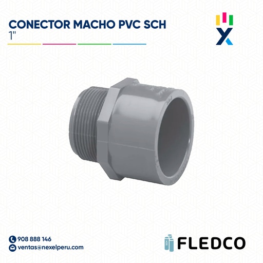 [B743576] CONECTOR MACHO PVC SCH/40/80 1" FLEDCO