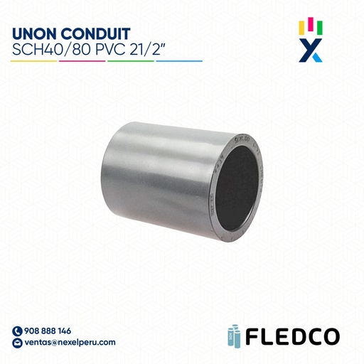 [B743603] UNION CONDUIT PVC SCH40/80 21/2" FLEDCO
