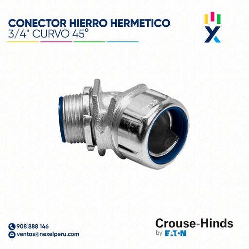[B56270] CONECTOR HIERRO HERMETICO 3/4" CURVO 45° CROUSE HINDS